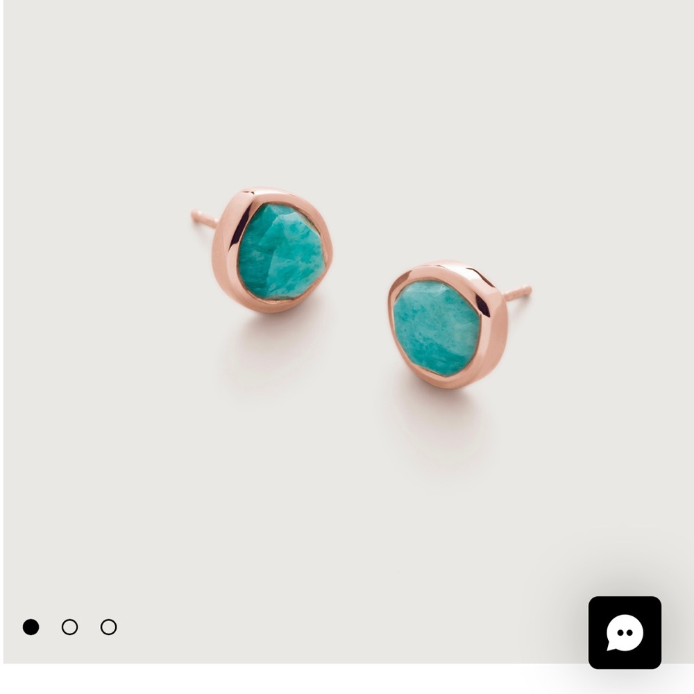 Monica Vinander Siren Studs - amazonite and rose gold - Picture 3 of 3